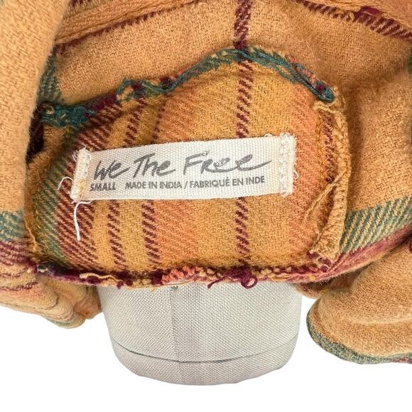 Free People We‎ The Free Kalli Plaid Buttondown Shirt Flannel Tunic Top Small - Picture 14 of 16